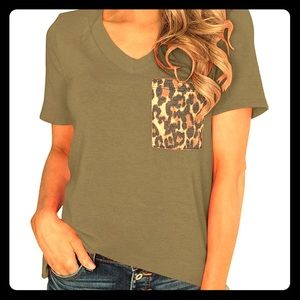 Cotton Summer Short Sleeves V Neck T Shirt